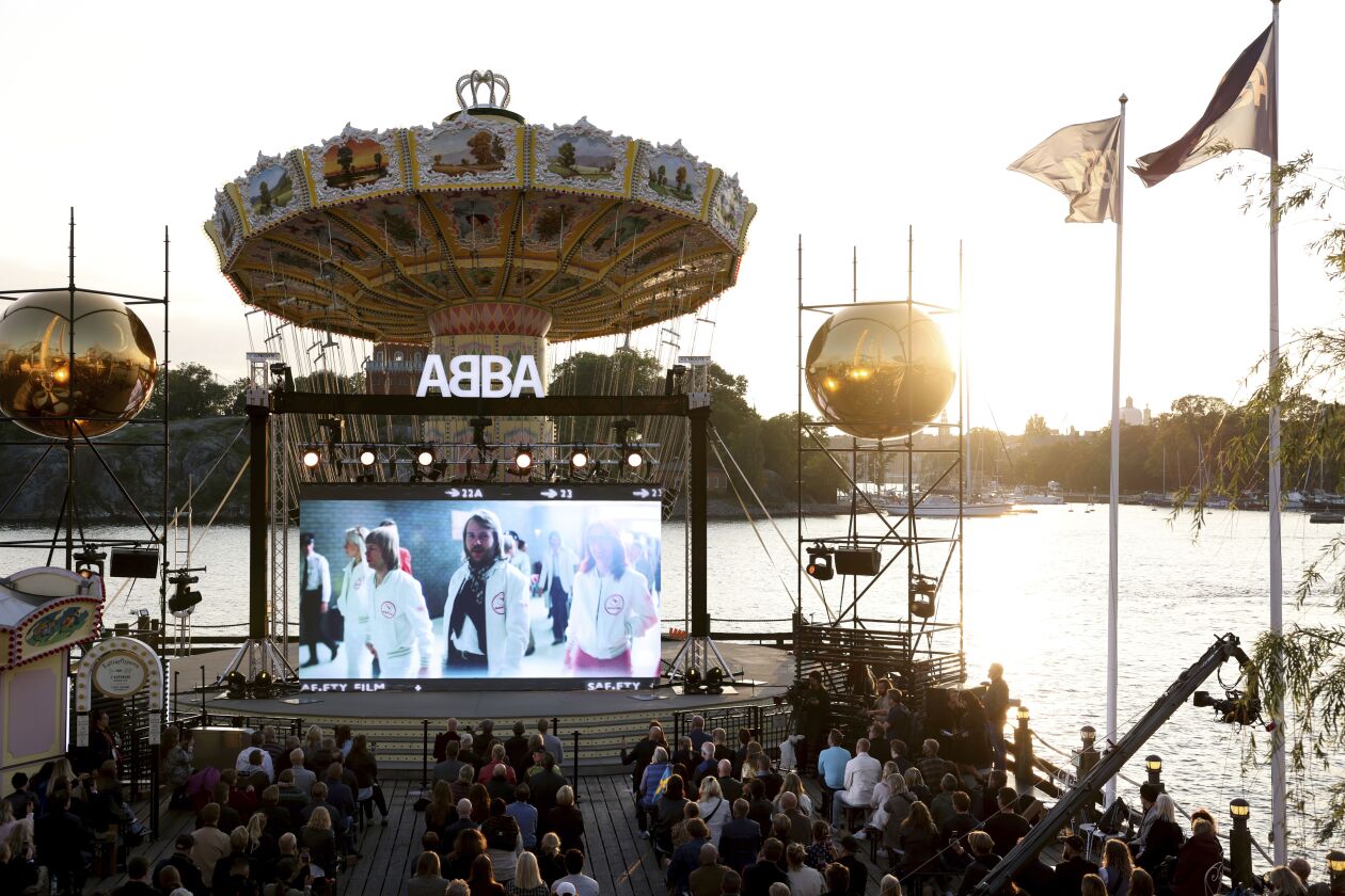 People attend the ABBA Voyage event earlier this month at Grona Lund, in Stockholm, Sweden.